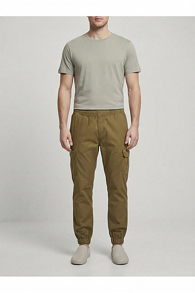 URBAN CLASSICS Pánské Khaki Cargo Jogger Kalhoty S Kapsami Vel. 3XL