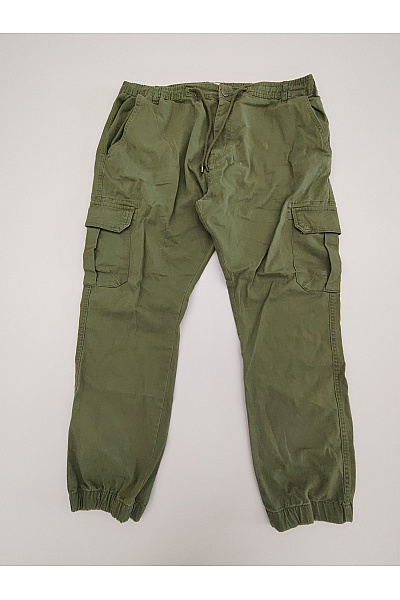 Def Pánské Khaki Cargo Jogger Kalhoty S Kapsami Velikost 34
