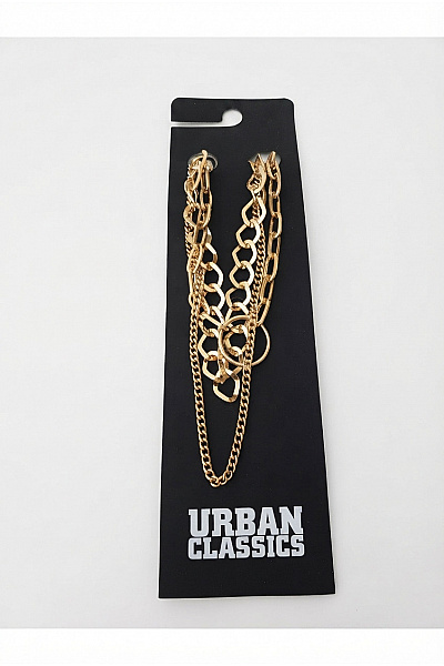 URBAN CLASSICS Zlatý Vrstvený řetízkový Náhrdelník