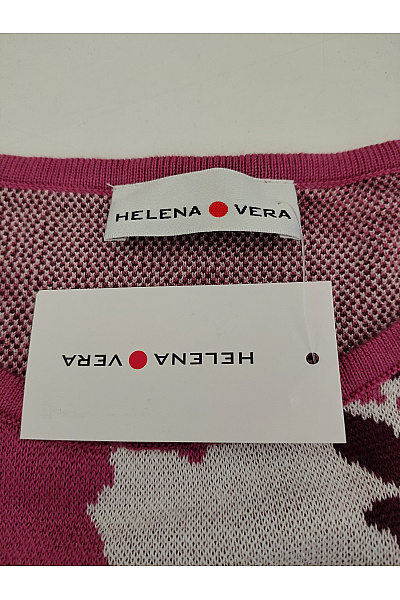 HELENA VERA Růžová bavlněná pletená halenka s květinovým vzorem Vel. DE 48 | HELENA VERA | obrázek 4