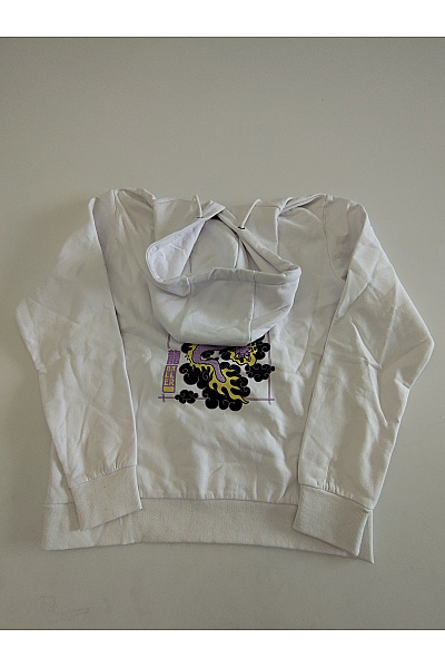 snipes Bílá pánská mikina s kapucí a potiskem streetwear Velikost M | snipes | obrázek 3