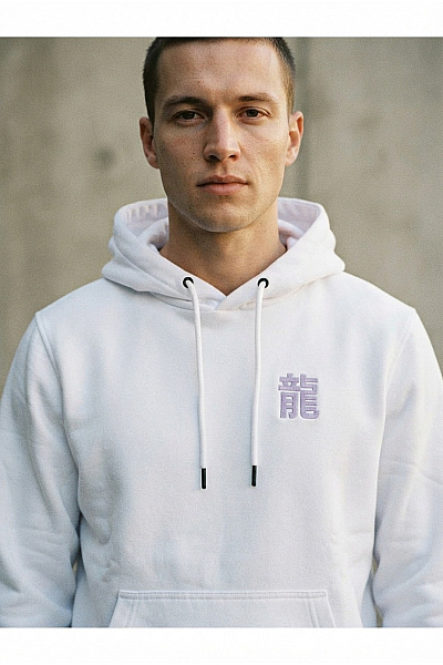 Snipes Bílá Pánská Mikina S Kapucí A Potiskem Streetwear Velikost M