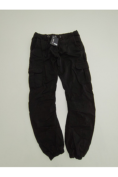 URBAN CLASSICS Černé Bavlněné Cargo Kalhoty Jogger Vel. M