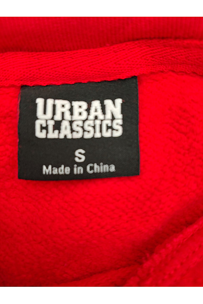 URBAN CLASSICS Červená bavlněná dámská mikina s kapucí Velikost S | URBAN CLASSICS | obrázek 8