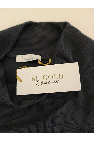 Belinda Gold Černé dámské tričko s dlouhým rukávem a kapsami oversize streetwear Velikost DE 48 | Belinda Gold | obrázek 9