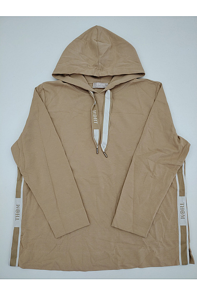 THOM By Thomas Rath Béžová Bavlněná Oversized Mikina S Kapucí Velikost DE 46