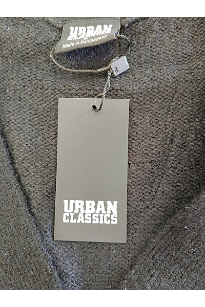 URBAN CLASSICS Černý pletený kardigan na knoflíky do véčka Velikost S | URBAN CLASSICS | obrázek 7