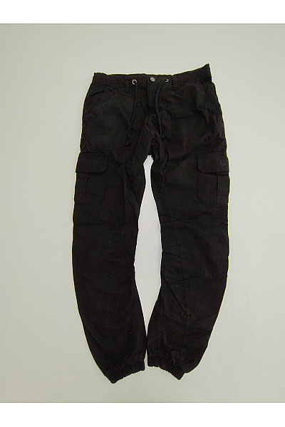 URBAN CLASSICS Černé bavlněné cargo jogger kalhoty s kapsami Vel. L | URBAN CLASSICS | obrázek 2