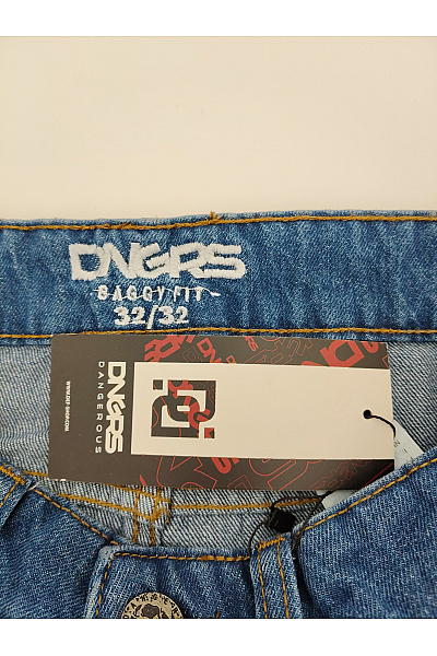 DNGRS Pánské modré cargo džíny rovné Velikost US W 32 L 32 | DNGRS | obrázek 3