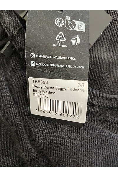 URBAN CLASSICS Pánské černé volné džíny wide leg Velikost EU 38 | URBAN CLASSICS | obrázek 9