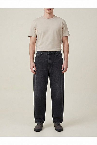 URBAN CLASSICS Pánské černé Volné Džíny Wide Leg Velikost EU 38