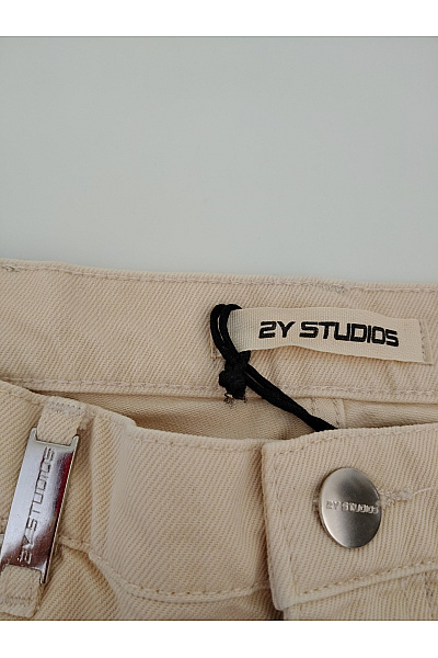 2Y PREMIUM Béžové bavlněné džíny s vysokým pasem wide leg Vel. 32 | 2Y PREMIUM | obrázek 4