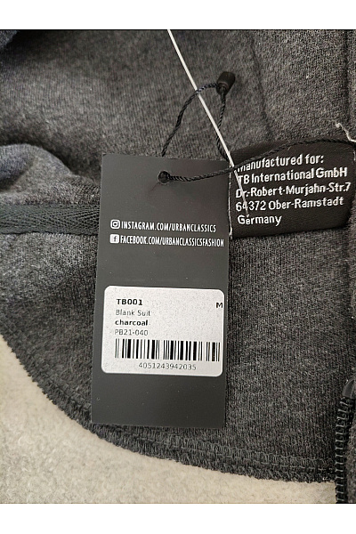 URBAN CLASSICS Pánská šedá bavlněná mikina na zip s kapucí Vel. M | URBAN CLASSICS | obrázek 8