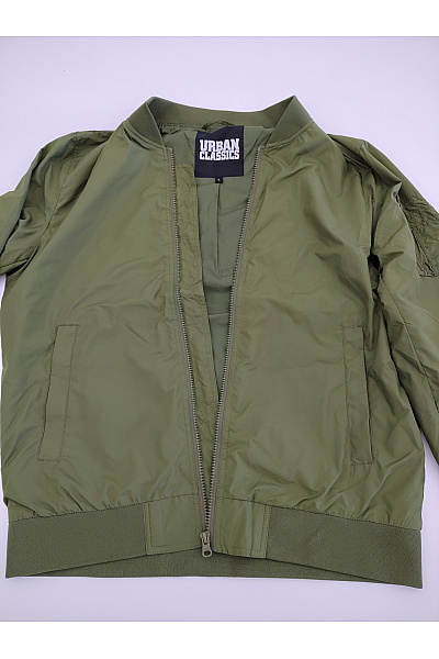 URBAN CLASSICS Pánská khaki bomber bunda se zipem jarní podzimní Velikost L | URBAN CLASSICS | obrázek 4