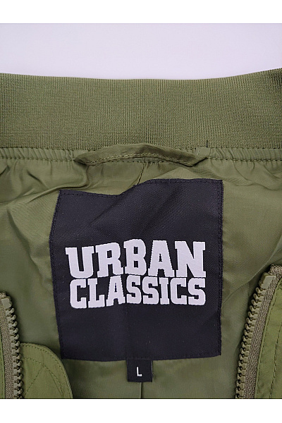 URBAN CLASSICS Pánská khaki bomber bunda se zipem jarní podzimní Velikost L | URBAN CLASSICS | obrázek 5