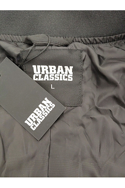 URBAN CLASSICS Černá pánská bomber bunda se zipem Vel. L | URBAN CLASSICS | obrázek 5