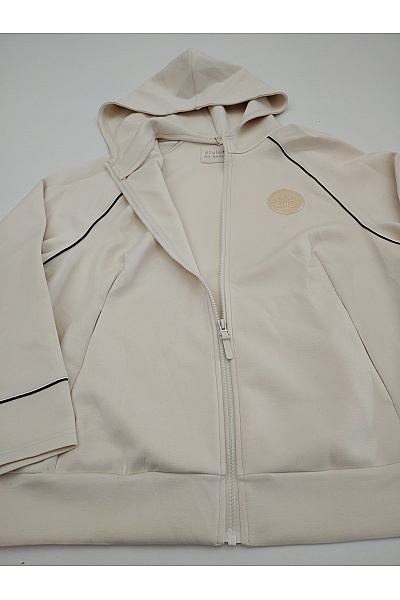 styletics by barbara Béžová dámská sportovní mikina na zip s kapucí Velikost DE 44 | styletics by barbara | obrázek 7