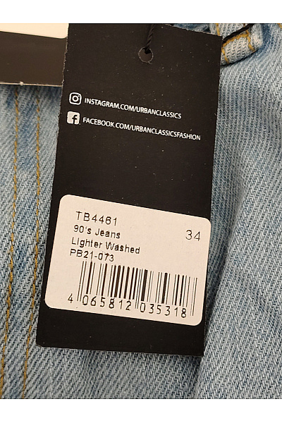 URBAN CLASSICS Pánské modré bavlněné džíny wide leg Velikost EU 34 | URBAN CLASSICS | obrázek 5