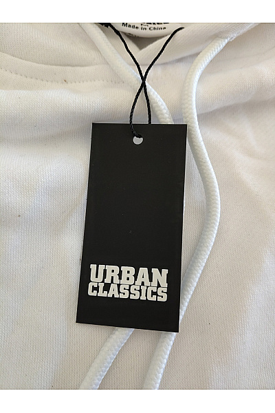 URBAN CLASSICS Bílá bavlněná mikina s kapucí přes hlavu | URBAN CLASSICS | obrázek 4