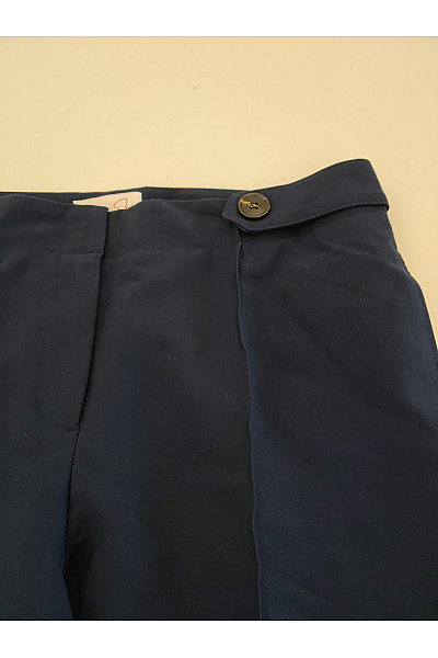 Jana Ina Modré elegantní kalhoty s vysokým pasem a puky Vel. DE 44 | Jana Ina | obrázek 3