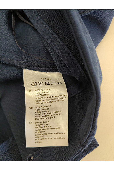Jana Ina Modré elegantní kalhoty s vysokým pasem a puky Vel. DE 44 | Jana Ina | obrázek 8