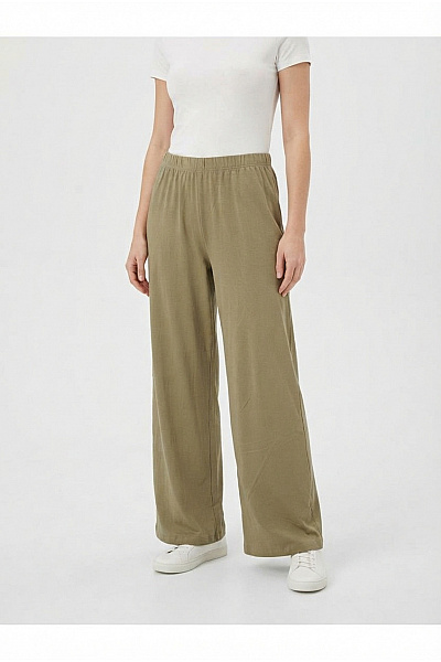 URBAN CLASSICS Dámské Khaki široké Letní Kalhoty Z Modalu Vel. XL