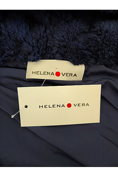 HELENA VERA Modrá chlupatá vesta s kapucí Vel. DE 36 | HELENA VERA | obrázek 7