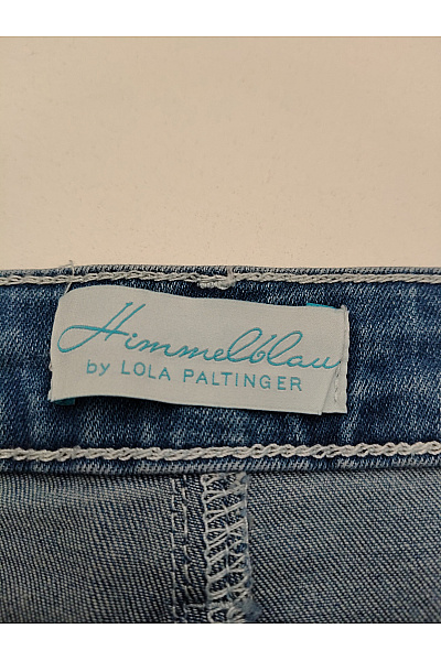 Lola Paltinger Modré bavlněné skinny džíny s rozparkem a mašličkami Vel. DE 42 | Lola Paltinger | obrázek 10