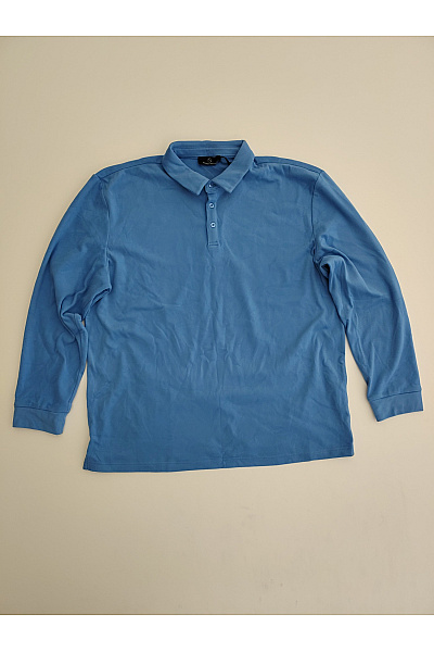 GENTLEMEN SELECTION Modré pánské polo tričko s dlouhým rukávem basic Velikost DE 56 | GENTLEMEN SELECTION | obrázek 2