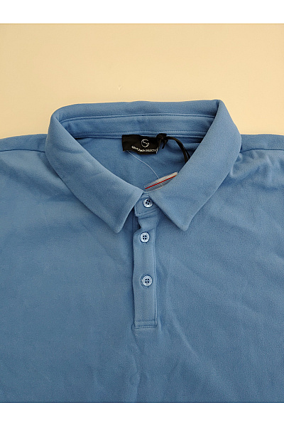GENTLEMEN SELECTION Modré pánské polo tričko s dlouhým rukávem basic Velikost DE 56 | GENTLEMEN SELECTION | obrázek 4