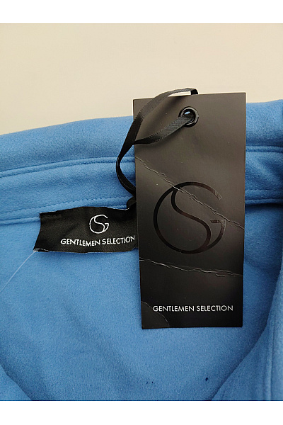 GENTLEMEN SELECTION Modré pánské polo tričko s dlouhým rukávem basic Velikost DE 56 | GENTLEMEN SELECTION | obrázek 5