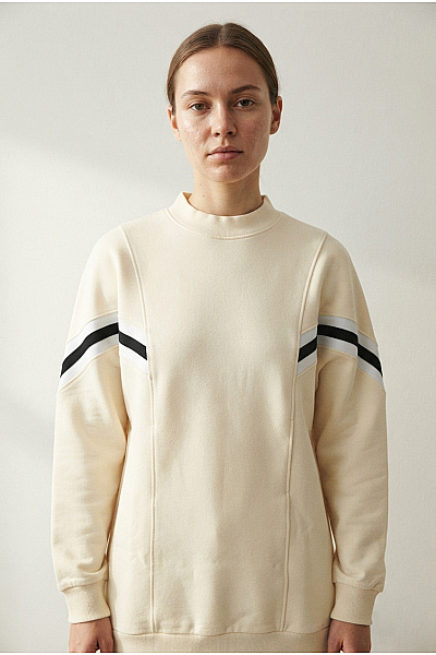 URBAN CLASSICS Béžová Bavlněná Mikina S Dlouhým Rukávem Oversize