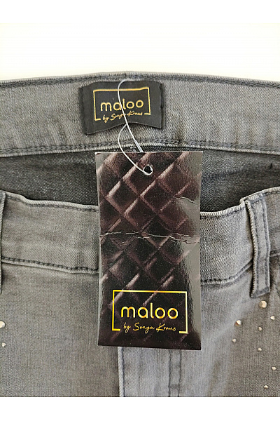 maloo Šedé dámské džíny s kamínky a vysokým pasem Vel. DE 42 | maloo | obrázek 7