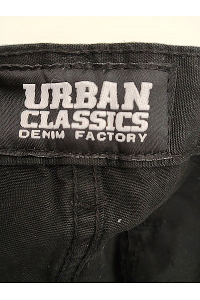 URBAN CLASSICS Pánské černé bavlněné kalhoty rovné Velikost US 36 | URBAN CLASSICS | obrázek 8