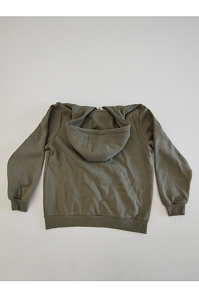 Pánská khaki bavlněná mikina na zip s kapucí Vel. M | Unimoda | obrázek 3