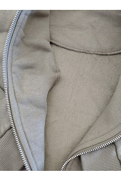 Pánská khaki bavlněná mikina na zip s kapucí Vel. M | Unimoda | obrázek 5