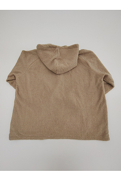 URBAN CLASSICS Béžová pánská mikina s kapucí na zip oversize chlupatá Velikost 4XL | URBAN CLASSICS | obrázek 9