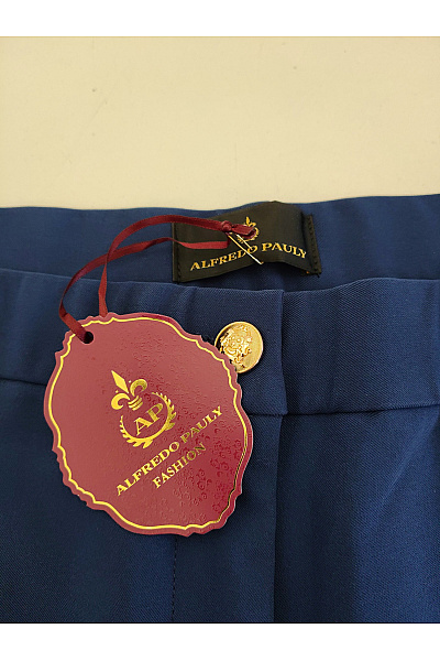 Alfredo Pauly Modré elegantní společenské kalhoty s kapsami a vysokým pasem Vel. DE 50 | Alfredo Pauly | obrázek 5