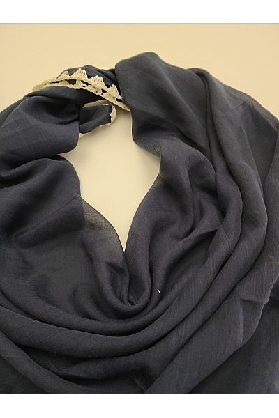 fiora blue Modrá háčkovaná trojcípá šála | fiora blue | obrázek 8