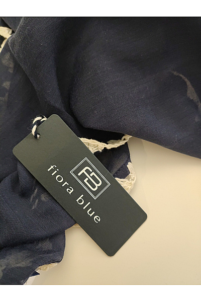 fiora blue Modrá háčkovaná trojcípá šála | fiora blue | obrázek 10