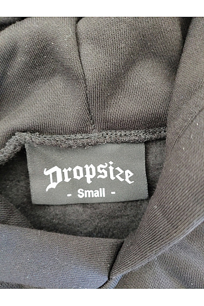 Dropsize Pánská černá bavlněná mikina s kapucí a potiskem Velikost S | Dropsize | obrázek 3
