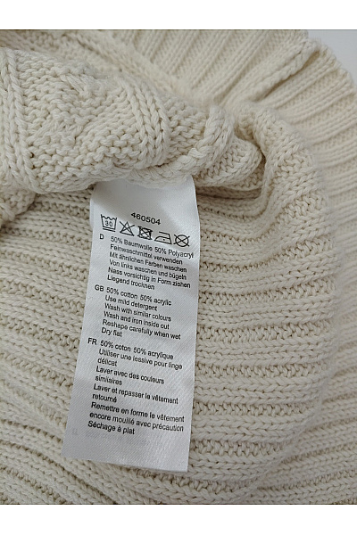 fiora blue Béžový pletený pulovr s copánkovým vzorem a stojáčkem Velikost EU 38 | fiora blue | obrázek 5
