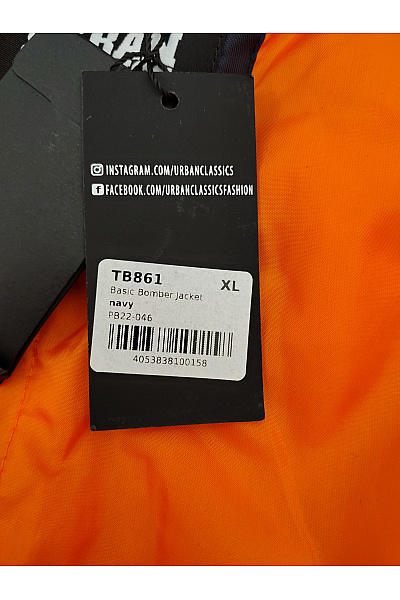 URBAN CLASSICS Pánská modrá bomber bunda se zipem Vel. XL | URBAN CLASSICS | obrázek 10