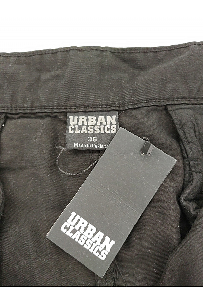 URBAN CLASSICS Černé bavlněné cargo kalhoty s kapsami na stehnech Vel. EU 36 | URBAN CLASSICS | obrázek 5