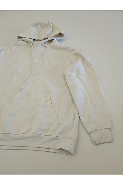 Béžová pánská oversized mikina s kapucí a klokaní kapsou Velikost S | Unimoda | obrázek 2