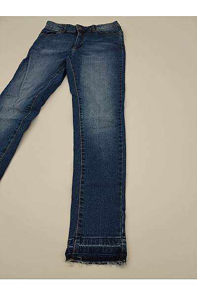 URBAN CLASSICS Dámské modré skinny džíny s vysokým pasem a roztřepenými nohavicemi Vel. 29 | URBAN CLASSICS | obrázek 3