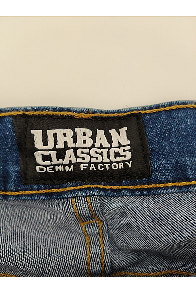 URBAN CLASSICS Dámské modré skinny džíny s vysokým pasem a roztřepenými nohavicemi Vel. 29 | URBAN CLASSICS | obrázek 4