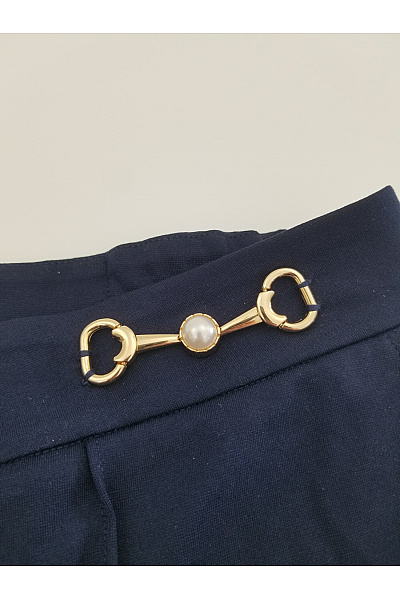 Alfredo Pauly Modré elegantní společenské kalhoty s puky Velikost DE 48 | Alfredo Pauly | obrázek 3