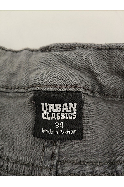 URBAN CLASSICS Pánské šedé bavlněné džíny rovné seprané vyšisované Velikost 34 | URBAN CLASSICS | obrázek 7