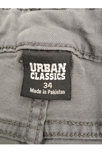 URBAN CLASSICS Pánské šedé bavlněné džíny rovné seprané vyšisované Velikost 34 | URBAN CLASSICS | obrázek 8